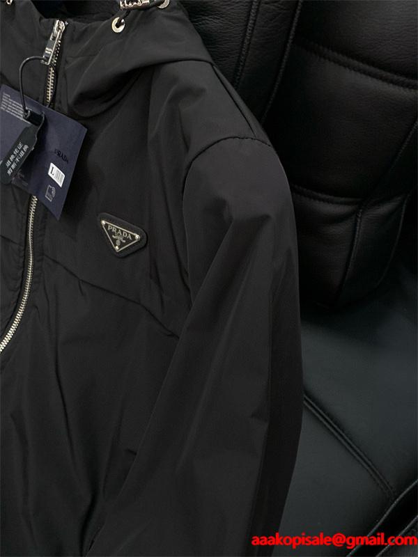 2026新着 ジャケット ブラック 話題 多機能 おすすめ PRADA プラダ スーパーコピー