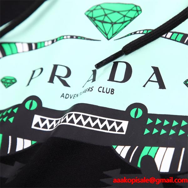 新登場 パーカー ホワイト PRADA プラダ スーパーコピー 限定 お洒落 快適