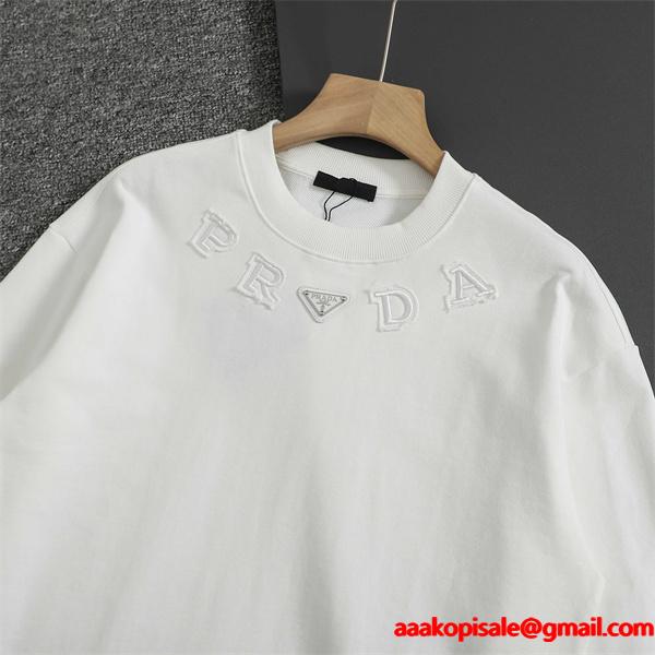 パーカー ホワイト／カーキ 本格派 上質 着心地抜群 PRADA プラダ コピー  