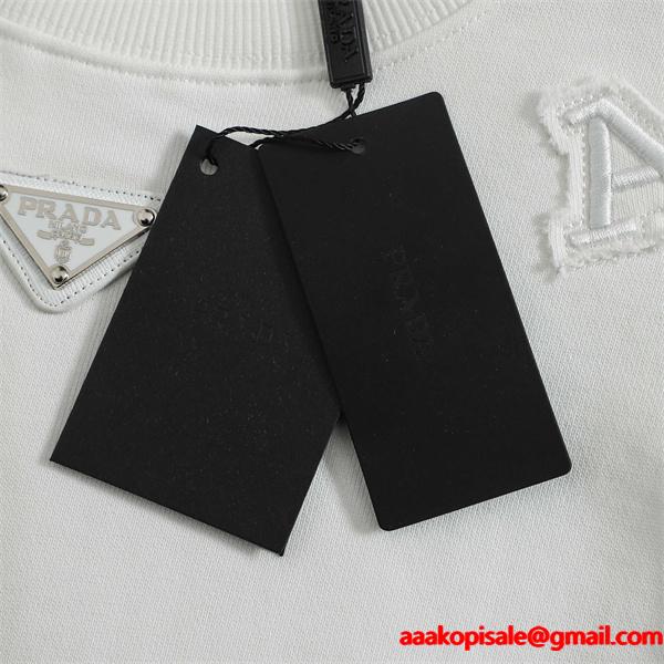 パーカー ホワイト／カーキ 本格派 上質 着心地抜群 PRADA プラダ コピー  