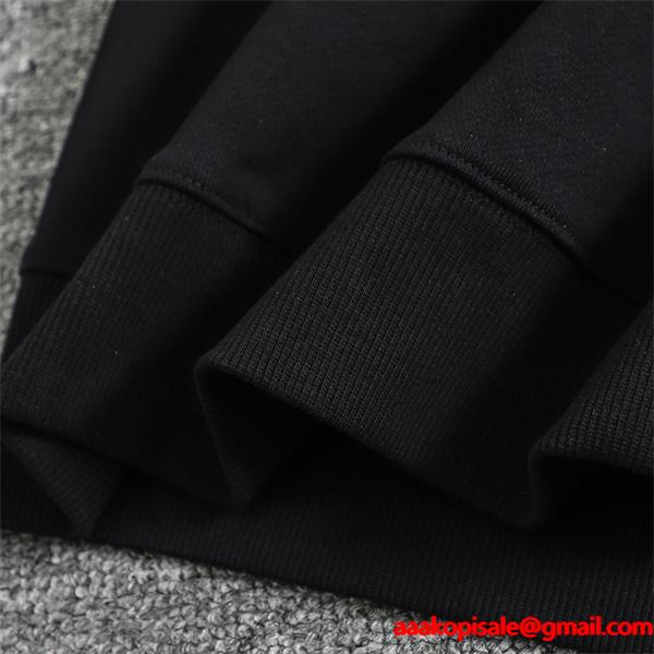 新作 PRADA プラダ 偽物 パーカー ブラック／ホワイト 話題 トレンド