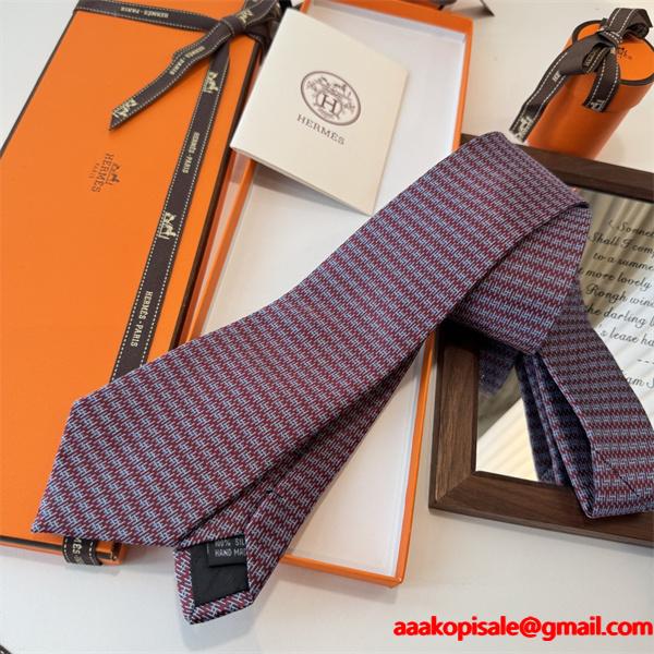 エルメス Hermes 激安 メンズ ネクタイ 新作 H総柄 デザイン シルク100％ 手仕上げ ビジネス用