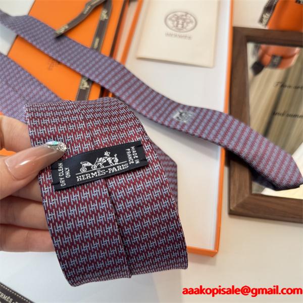 エルメス Hermes 激安 メンズ ネクタイ 新作 H総柄 デザイン シルク100％ 手仕上げ ビジネス用