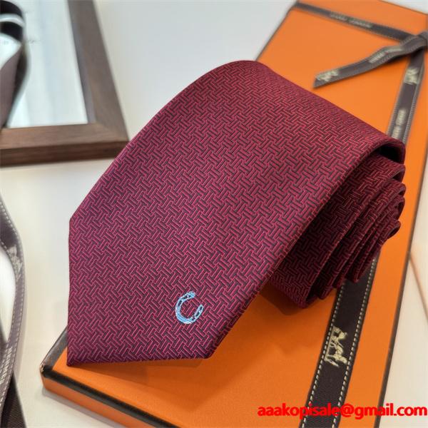 エルメスHermes激安メンズ向け新作シルクネクタイ上質斜纹真丝低调デザイン大人コーデ法国職人手仕上げ