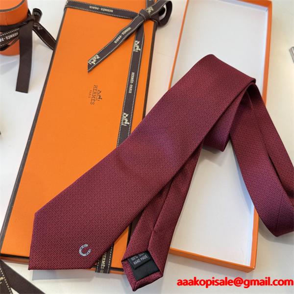 エルメスHermes激安メンズ向け新作シルクネクタイ上質斜纹真丝低调デザイン大人コーデ法国職人手仕上げ