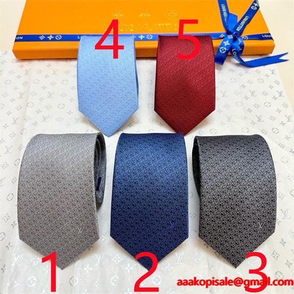 ルイヴィトンLV激安メンズ新作ネクタイダミエV字ジャカード五色展開高級シルク手工仕立てビジネスフォーマル対応
