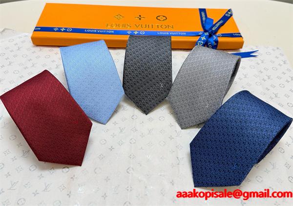 ルイヴィトンLV激安メンズ新作ネクタイダミエV字ジャカード五色展開高級シルク手工仕立てビジネスフォーマル対応