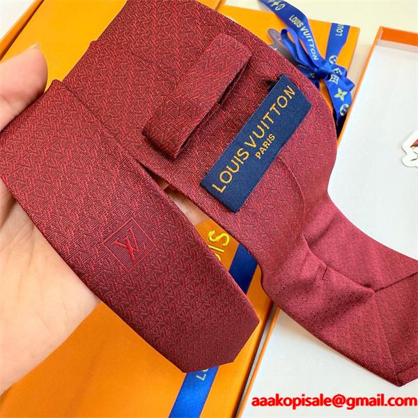 ルイヴィトンLV激安メンズ新作ネクタイダミエV字ジャカード五色展開高級シルク手工仕立てビジネスフォーマル対応