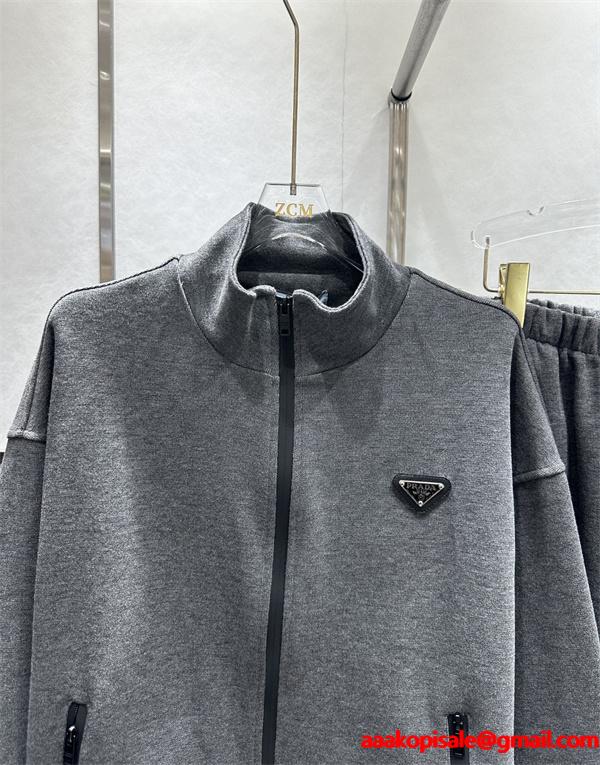 2026最新プラダセットアップスーパーコピー  PRADAレディースファッション人気グレー色上品