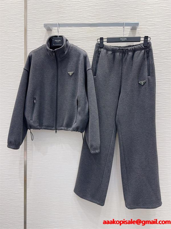 2026最新プラダセットアップスーパーコピー  PRADAレディースファッション人気グレー色上品