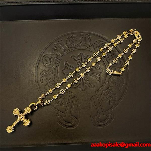 新作限定 ゴールド CHROME HEARTS クロムハーツ コピー ネックレス 人気集中 ストリート