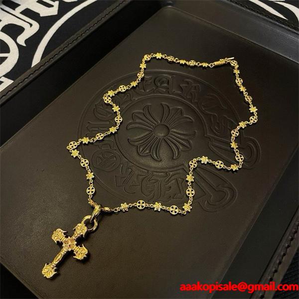 新作限定 ゴールド CHROME HEARTS クロムハーツ コピー ネックレス 人気集中 ストリート