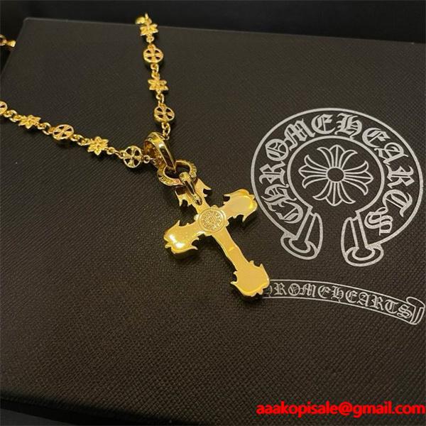 新作限定 ゴールド CHROME HEARTS クロムハーツ コピー ネックレス 人気集中 ストリート