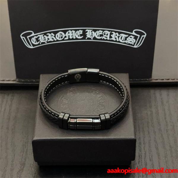 CHROME HEARTS クロムハーツ コピー 2026新作 上質 レザー ブレスレット 注目 トレンド