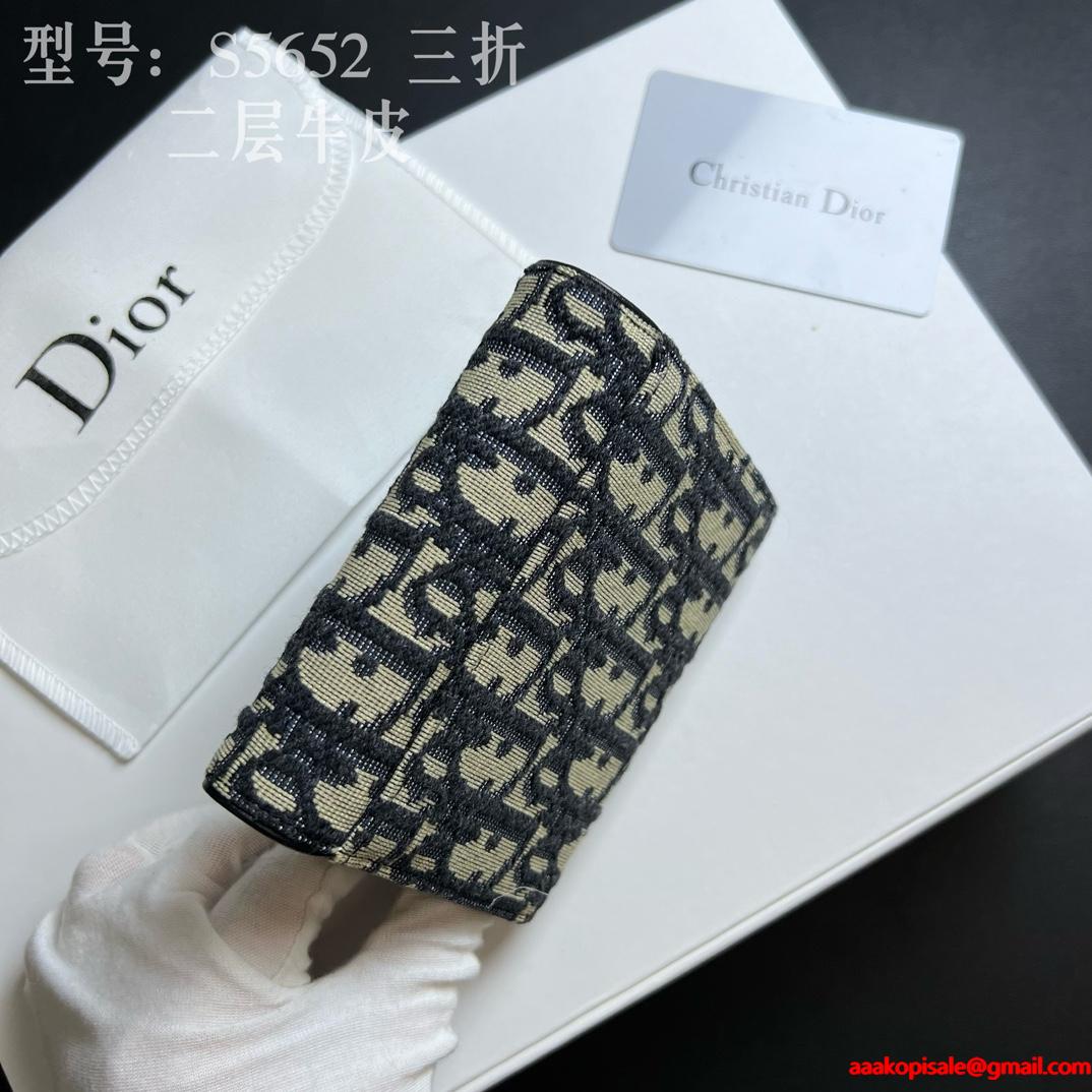2026春夏☆DIOR  Lotus  Oblique☆ディオール折りたたみ財布 コピーS5652CTZQ-M928