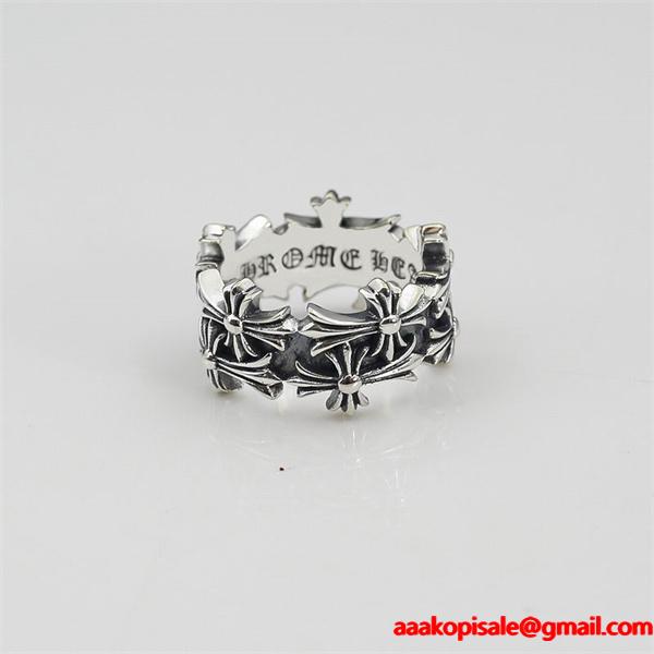 当店イチオシ 入手困難 静謐 CHROME HEARTS クロムハーツ コピー シルバー リング モード