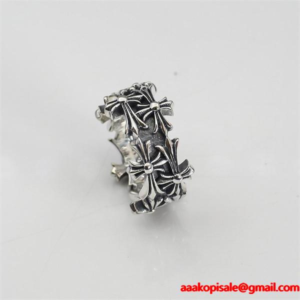 当店イチオシ 入手困難 静謐 CHROME HEARTS クロムハーツ コピー シルバー リング モード