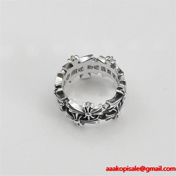 当店イチオシ 入手困難 静謐 CHROME HEARTS クロムハーツ コピー シルバー リング モード