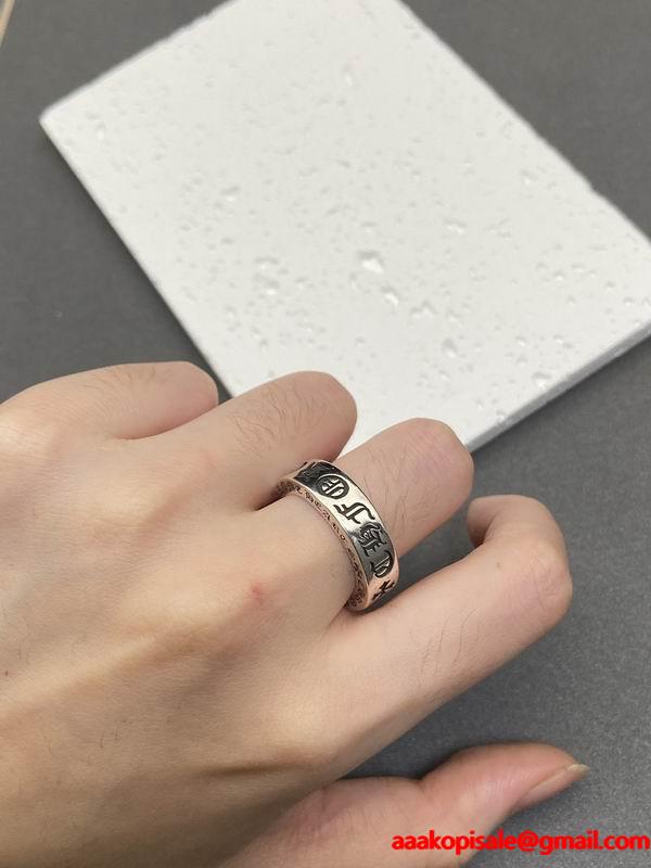 落ち着いた風合い 人気 デザインリング お洒落 CHROME HEARTS クロムハーツ 偽物