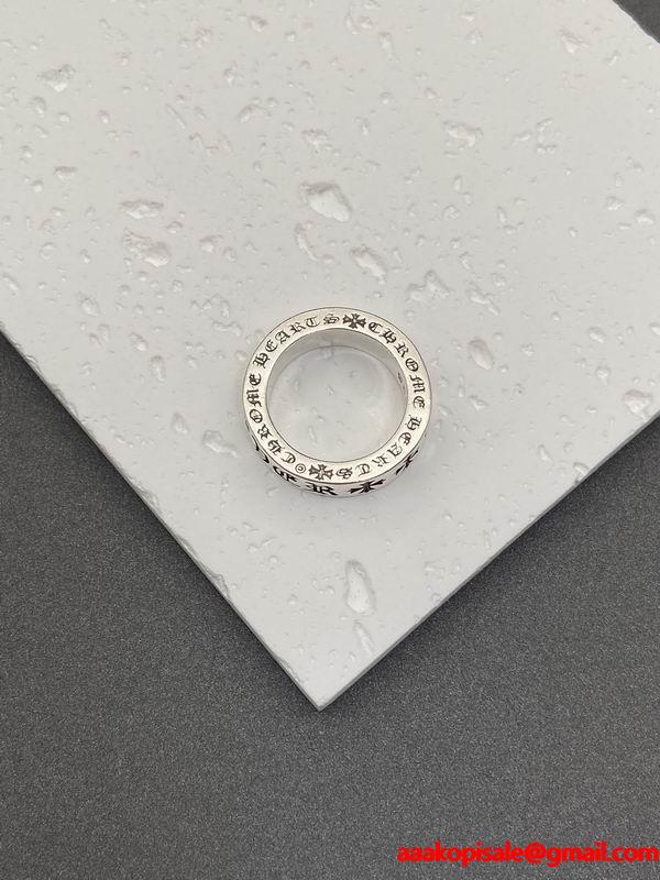 落ち着いた風合い 人気 デザインリング お洒落 CHROME HEARTS クロムハーツ 偽物