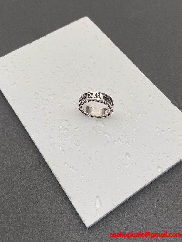 落ち着いた風合い 人気 デザインリング お洒落 CHROME HEARTS クロムハーツ 偽物