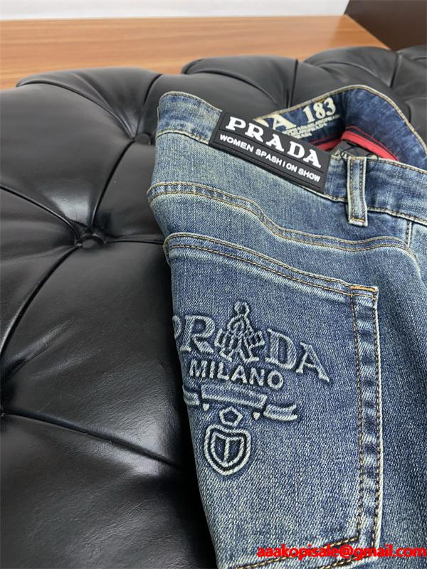 デニムパンツ 2025夏のマスト プラダ PRADA  ジーンズブランド激安通販 専門店