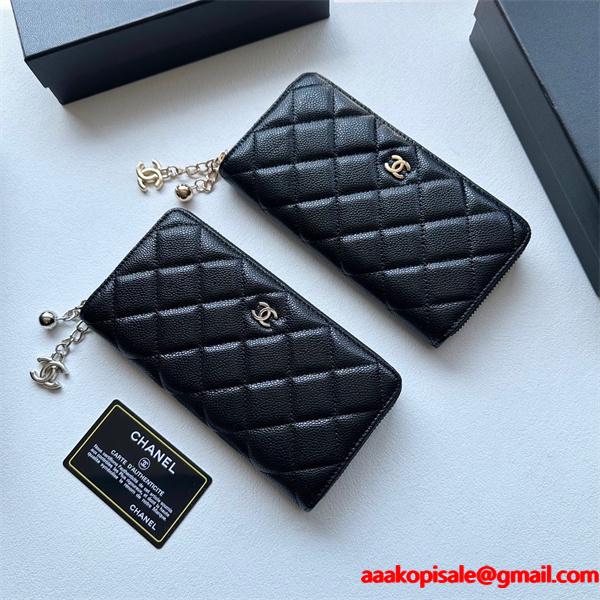 シャネル長財布 スーパーコピー 今季で一番人気の定番コレクション レディース ブラック 通勤通学 大容量 最安値