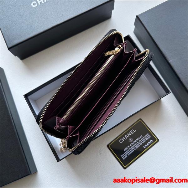 シャネル長財布 スーパーコピー 今季で一番人気の定番コレクション レディース ブラック 通勤通学 大容量 最安値