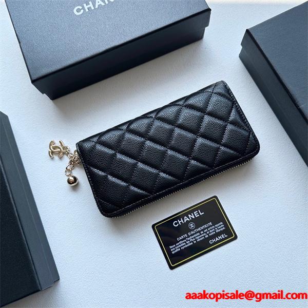 シャネル長財布 スーパーコピー 今季で一番人気の定番コレクション レディース ブラック 通勤通学 大容量 最安値