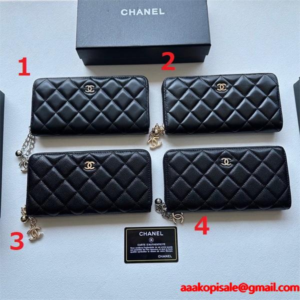 シャネル長財布 スーパーコピー 今季で一番人気の定番コレクション レディース ブラック 通勤通学 大容量 最安値