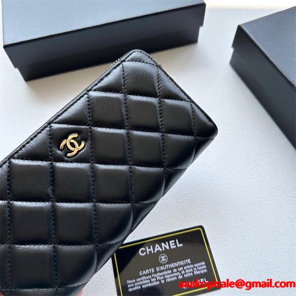 シャネル長財布 スーパーコピー 今季で一番人気の定番コレクション レディース ブラック 通勤通学 大容量 最安値