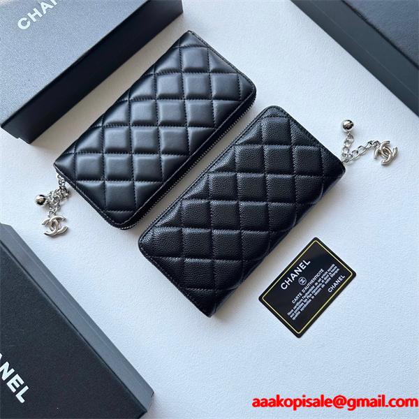 シャネル長財布 スーパーコピー 今季で一番人気の定番コレクション レディース ブラック 通勤通学 大容量 最安値