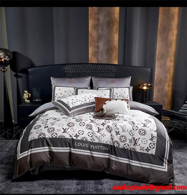 ヴィトン寝具4点 スーパーコピー激安大特価☆☆人気肌ざわりが良い綿100％シングルサイズ（約200×230cm）
