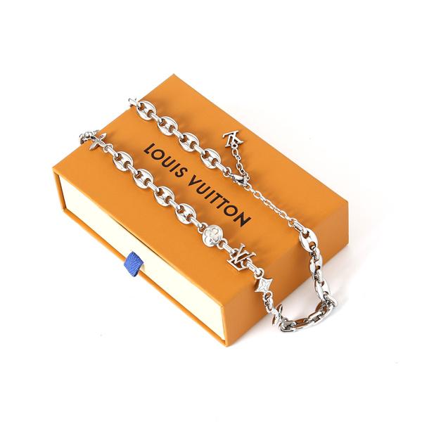 ☆LOUIS VUITTON x Nigo☆  M03189☆ルイヴィトンネックレスコピー LV SAILOR MEDIUM CHAIN サイズ50-58cm