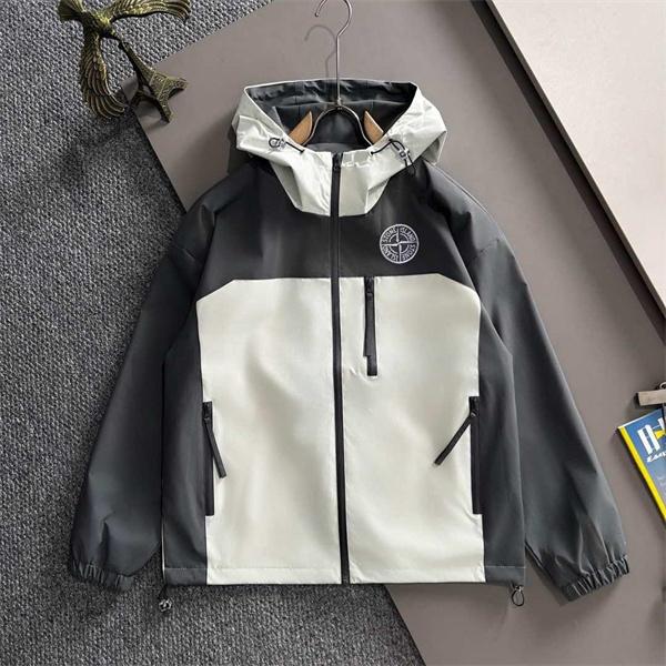 人気急上昇 STONE ISLAND ストーンアイランド コピー 2025AW 新作 ホワイト×ブラック ジャケット