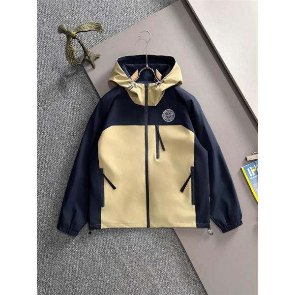 人気急上昇 STONE ISLAND ストーンアイランド コピー 2025AW 新作 ホワイト×ブラック ジャケット