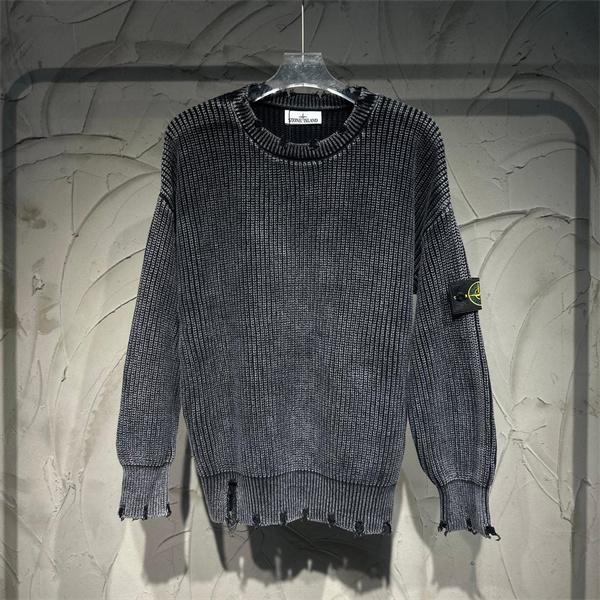 注目の新作 2025秋冬対応 ダメージ加工 プレミアム STONE ISLAND ストーンアイランド コピー ニットセーター