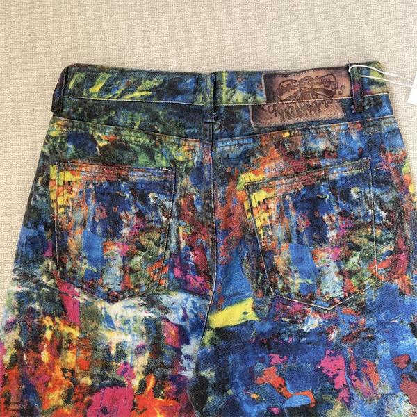 Acne Studios 激安 3Dデジタルペイント デニム ワイドストレート ユニセックス ジーンズ 芸術系 カラフル 洗い加工