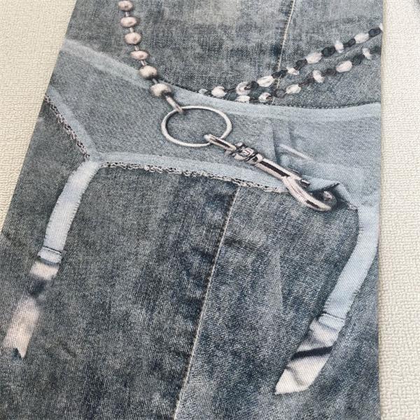 Acne Studios 激安 3Dレースジュエリープリント デニム ワイドストレート ユニセックス アートデザイン 水洗加工