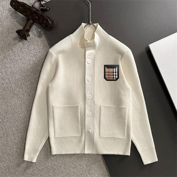 バーバリー コピー BURBERRY プレミアム感満載 2025新登場 ホワイト 秋冬 上質ニットカーディガン