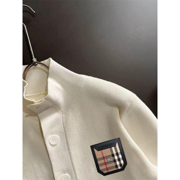 バーバリー コピー BURBERRY プレミアム感満載 2025新登場 ホワイト 秋冬 上質ニットカーディガン