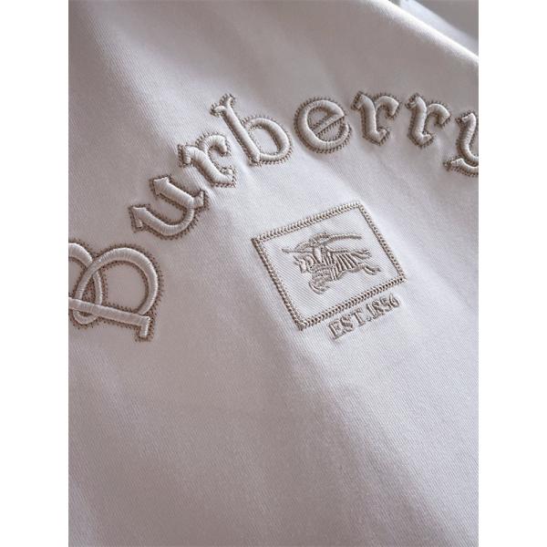 トレンド必至！バーバリー コピー BURBERRY 2025秋冬 ブラック ロゴ刺繍 長袖Tシャツ