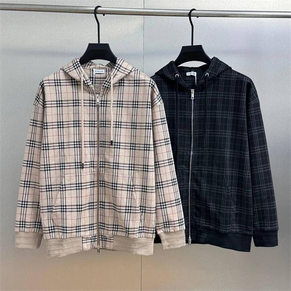 人気爆発！2025秋冬必須 ベージュ＆ブラック チェックジップパーカー バーバリー コピー BURBERRY