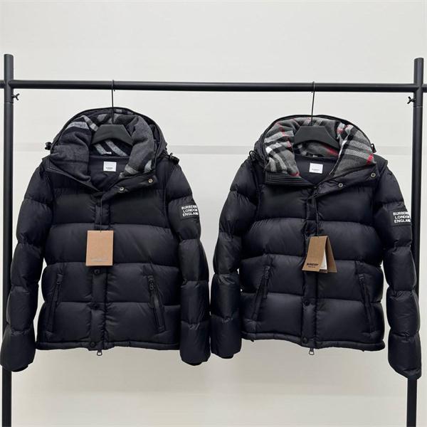 バーバリー コピー BURBERRY 本格派注目！2025秋冬防風対策 ブラック ダウンジャケット