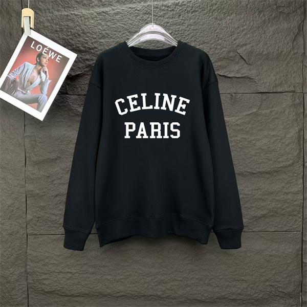 CELINE セリーヌ コピー 大人気注目！2025秋冬防寒対策 ブラック シンプルロゴ スウェット
