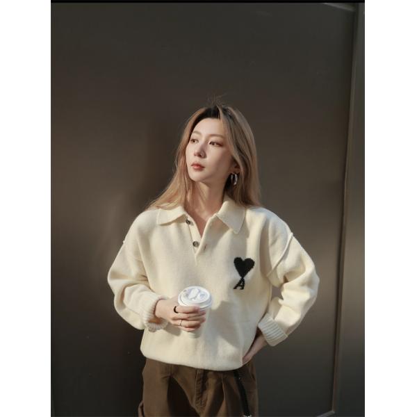 2025秋冬新作 ホワイト 売れ筋ワード 暖か ニットトップス AMI PARIS アミ パリス コピー