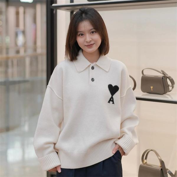 2025秋冬新作 ホワイト 売れ筋ワード 暖か ニットトップス AMI PARIS アミ パリス コピー