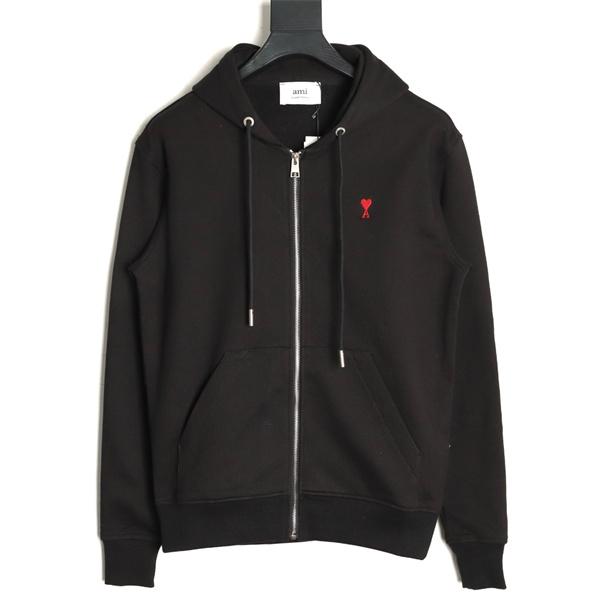 AMI PARIS アミ パリス コピー 2025秋冬定番 ブラック 当店イチオシ 快適 ジップパーカー