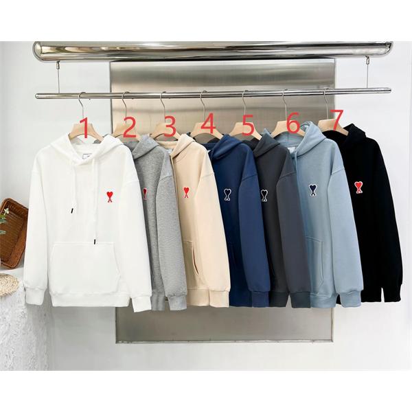 2025秋冬防寒 アイスブルー 人気ワード 軽量 パーカ AMI PARIS アミ パリス コピー