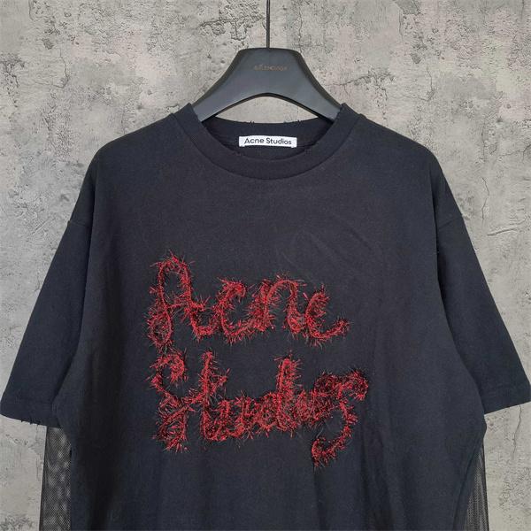 Acne Studios 激安 金糸刺繍 ロゴ入り フェイクレイヤード 長袖カットソー ユニセックス トップス